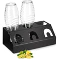 thumbnail image 3 of Portabotellas de acero inoxidable de primera calidad para SodaStream, portagoteo triple para Soda Stream Crystal, Easy, bandeja de goteo para botellas SodaStream, portabotellas con rejilla de goteo Xemadio MZQ-0989, 3 of 9