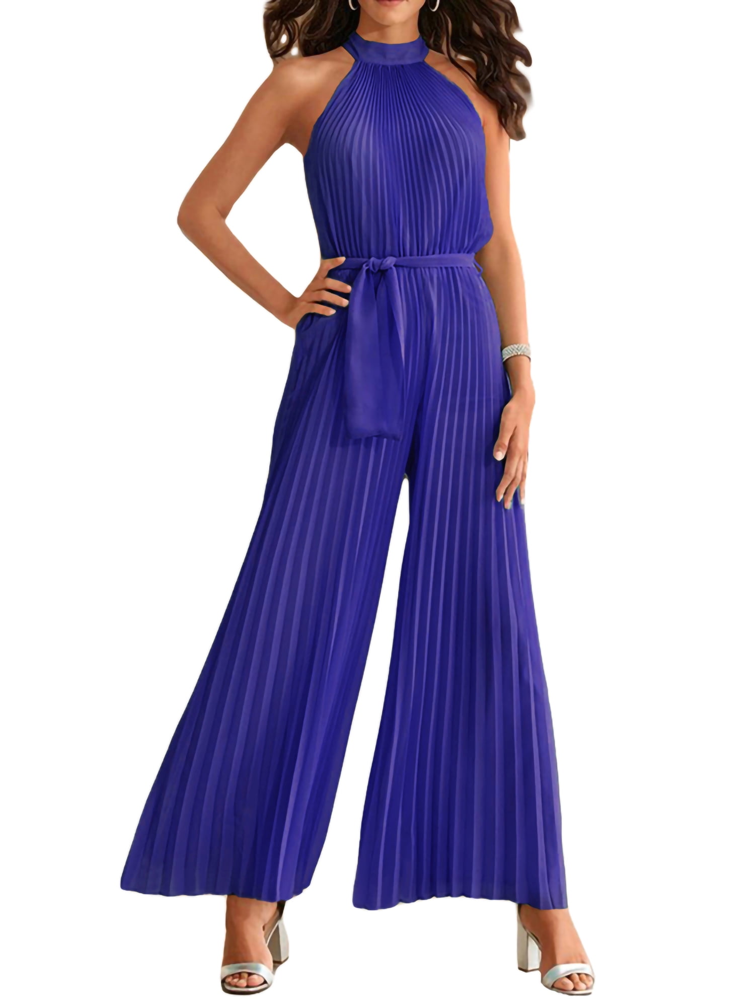 Women’s V-Neck Halter Neck Wide-Leg Jumpsuit main image 1