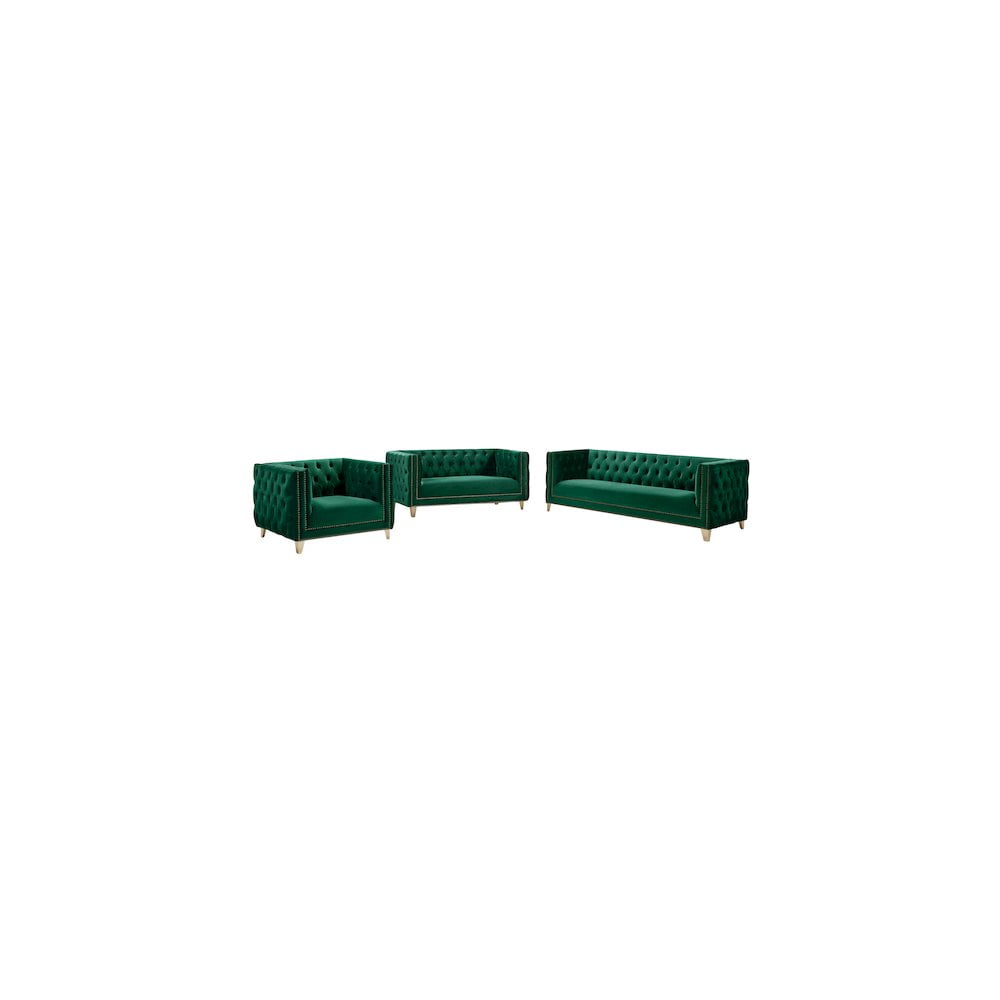 Meridian Furniture Michelle Green Velvet Sofa