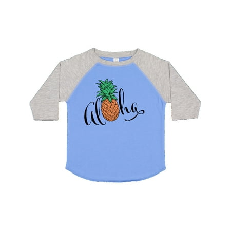 

Inktastic Aloha- in cursive with pineapple Gift Toddler Boy or Toddler Girl T-Shirt