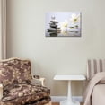 thumbnail image 4 of Zen Stone Canvas Wall Art Spa Stone with White Flower and Butterfly Picture Bathroom Wall Art Modern Spa Artwork for Spiritual Yoga Room Bedroom Picture Wall Decor, 4 of 6