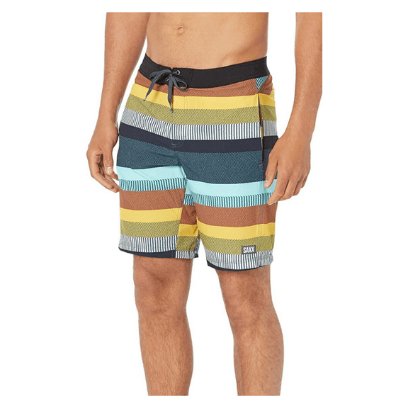 Saxx Betawave Boardie Men’s Swim Shorts 19 with Pouch Support,Blanket Stripe,36