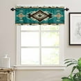 thumbnail image 2 of Green Southwestern Kitchen Valances for Windows 54x18 Inch Kitchen Curtains Valances Rod Pocket Vintage Boho Ethnic Geometric Bathroom Window Valances for Window Treatment Decor, 2 of 6