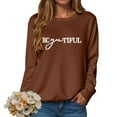 thumbnail image 5 of idosla Be You, You Are Enough Sweatshirts, Mental Health Awareness Matters Shirt, Long Sleeve Womens Crewneck Graphic (Brown, L), 5 of 8