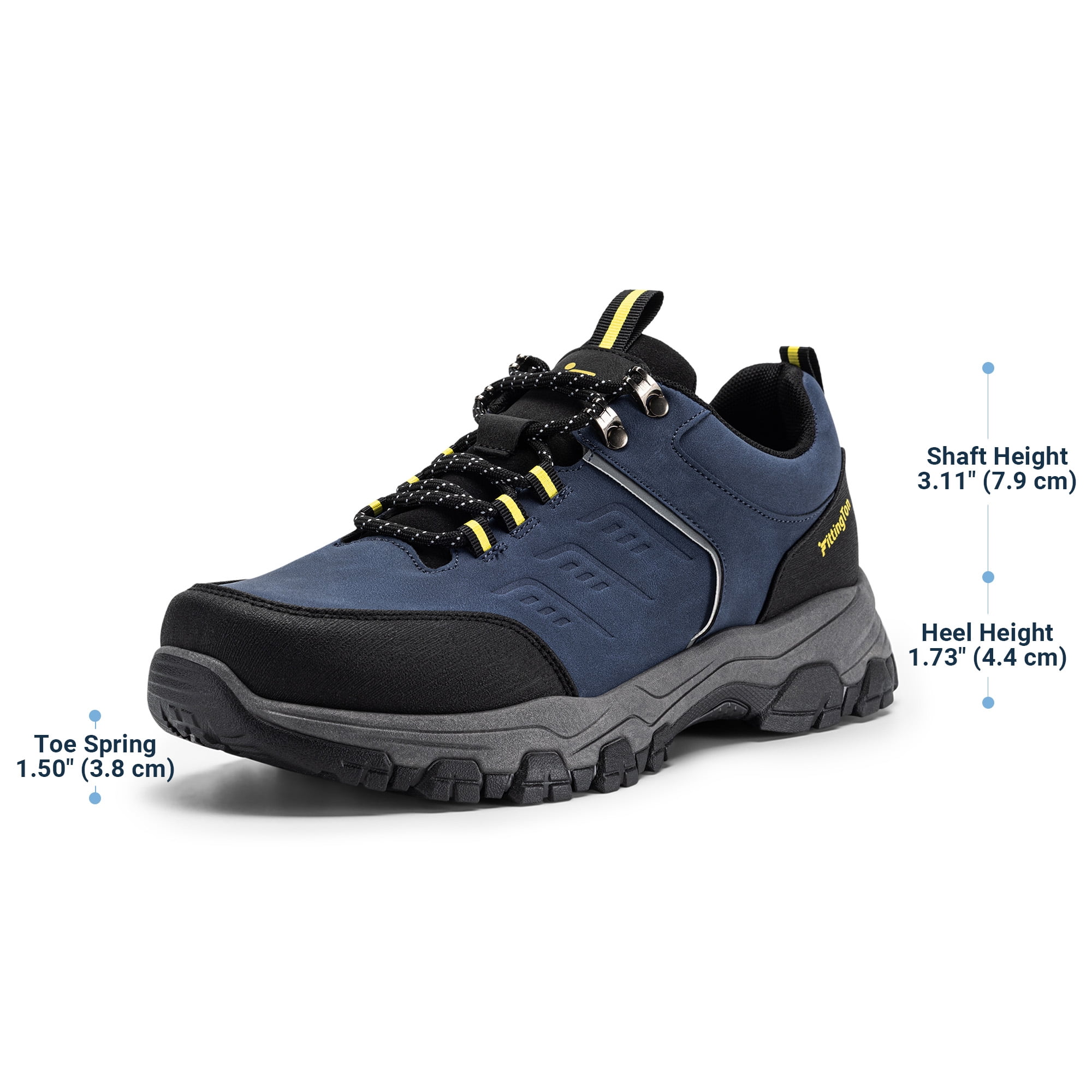 Fittington Men's Hiking Shoes Trekking Trails Outdoor Sneakers Walking Shoes with Arch Support, Reflective Safety Feature