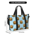 thumbnail image 2 of Travel Duffle Bag Cute Hamburger Blue Travel Tote Bags Carry on Luggage Waterproof Weekender Bags with Top Handle Adjustable Shoulde Strap for Travel Gym, 2 of 5
