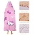 thumbnail image 5 of Hello Kitty Hooded Blanket Poncho, Wearable Hooded Blanket Cozy Soft Warm Plush Fleece Blanket for Adult Women Men 60x80, 5 of 6