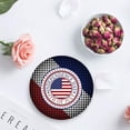 thumbnail image 4 of FMSHPON Happy Independence Day American Flag Set of 4 Round Coaster for Drinks, Absorbent Ceramic Stone Coasters Cup Mat with Cork Base for Home Kitchen Room Coffee Table Bar Decor, 4 of 6