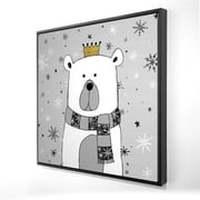 Begin Home Decor 2081-2424-HO3 24 x 24 in. Beautiful Bear Gray Framed Canvas - Livingroom Wall Art Decor