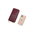 thumbnail image 5 of Daisy Rose Quilted Zip Around Wallet and Phone Clutch - RFID Blocking with Card Holder Organizer -PU Vegan Leather - Burgundy, 5 of 5