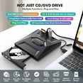 thumbnail image 4 of External CD DVD Drive, USB TYPEC Portable CD/DVD +/-RW Drive/DVD Player with SD Card Reader USB 3.0 USB C Hub CD ROM Burner Compatible with Laptop Desktop PC Windows Linux OS Apple Mac, 4 of 8
