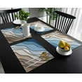 thumbnail image 3 of Placemats Blue Brown Modern Geometric Place Mats for Dining Room Dinner Table Ombre Blue Abstract Washable Table Mats Kitchen Decorations Set of 4, 3 of 6