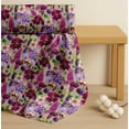 thumbnail image 4 of Soimoi Beige Cotton Cambric Fabric Pink & Purple Floral Watercolor Print Fabric by The Yard 42 Inch Wide, 4 of 7