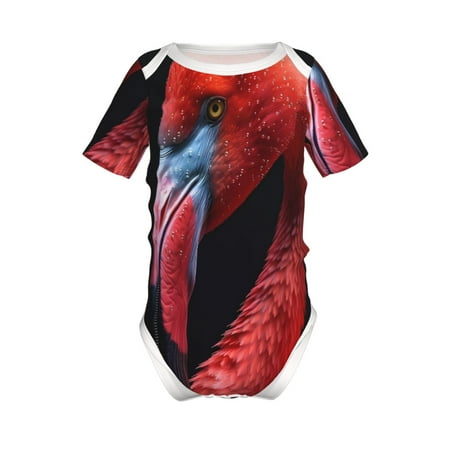 

Yiaed Closeup Red Flamingo Portrait Print Infant Climbing Short Sleeve Onesie One-Piece Baby Bodysuit Clothes 0-12 Months -6 Months