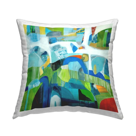 Stupell Industries Restless Bright Shapes Decorative Printed Throw Pillow Design by Jill Martin.