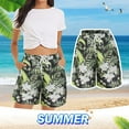 thumbnail image 2 of ERkkoi Board Shorts For Women Swim Trunks Comfy Beach Elastic Waist Floral Print With 2 Pockets Swim Bottoms For Women Bathing Suit Green L, 2 of 8