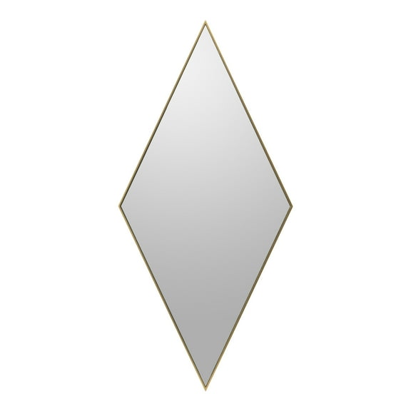 A&B Home Diamond Framed Wall Mirror - Gold Finish
