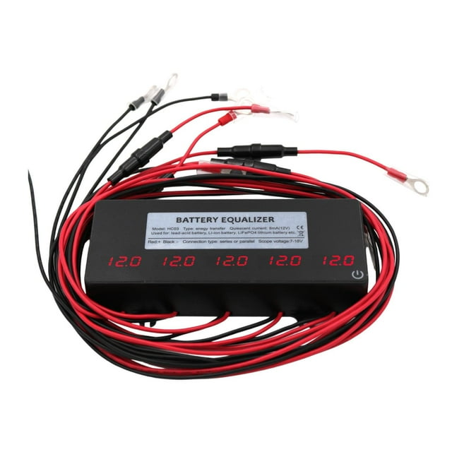 veasfak Battery Equalizer Accessories Extend Life Versatile Battery Voltage Balancer With Digital Display