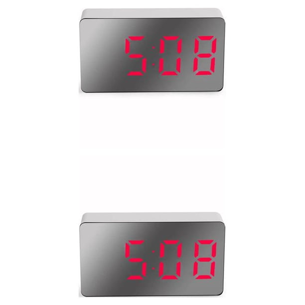Reloj eléctrico digital LED USB Recargable Temperatura de Alarma Wosthever Rojo