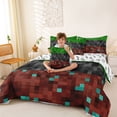 thumbnail image 3 of Erosebridal Miner Game Bedding Comforter Set for Kids Boys, Pixelated Theme Checkered Full Bedding Set, Gamepad Reversible, 7-Piece, 3 of 6