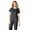 Charcoal, variant on koi Lite Women's Serenity Round Zip Neck Solid Scrub Top