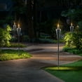 thumbnail image 4 of Matney Stainless Steel Torches for Outside - 5 ft - Set of 4- Outdoor Torches - Patio Garden & Yard Lights - Oil Lamp for Citronella - Fiberglass Wick & Snuffer Cap - (Cone), 4 of 7