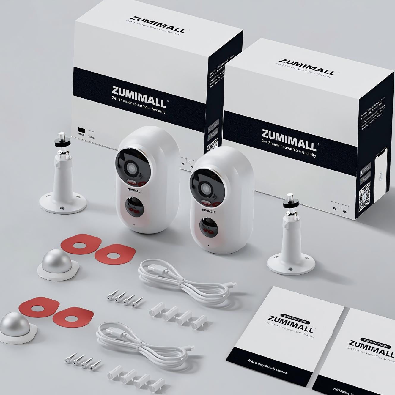 ZUMIMALL Wireless Solar & Battery Powered Security Camera, 2K Color Night Vision, 2.4GHz WiFi for Home Surveillance