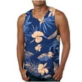 thumbnail image 1 of Camiseta sin mangas de cuello redondo para hombre, estilo informal, con estampado hawaiano, sin mangas, deportiva, con cuello redondo, 1 of 4