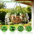 thumbnail image 1 of Cesta metálica colgante maceta de 10 pulgadas con cadena y forro de coco para plantas de interior o exterior, 1 of 8