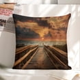 thumbnail image 6 of Wooden walkway ocean suns Linen toss pillowcase Decoration pillowcase Gift preferred 20x20" Cushion cover 1 set Sofa pillowcase Sofa bedroom living room car, 6 of 8