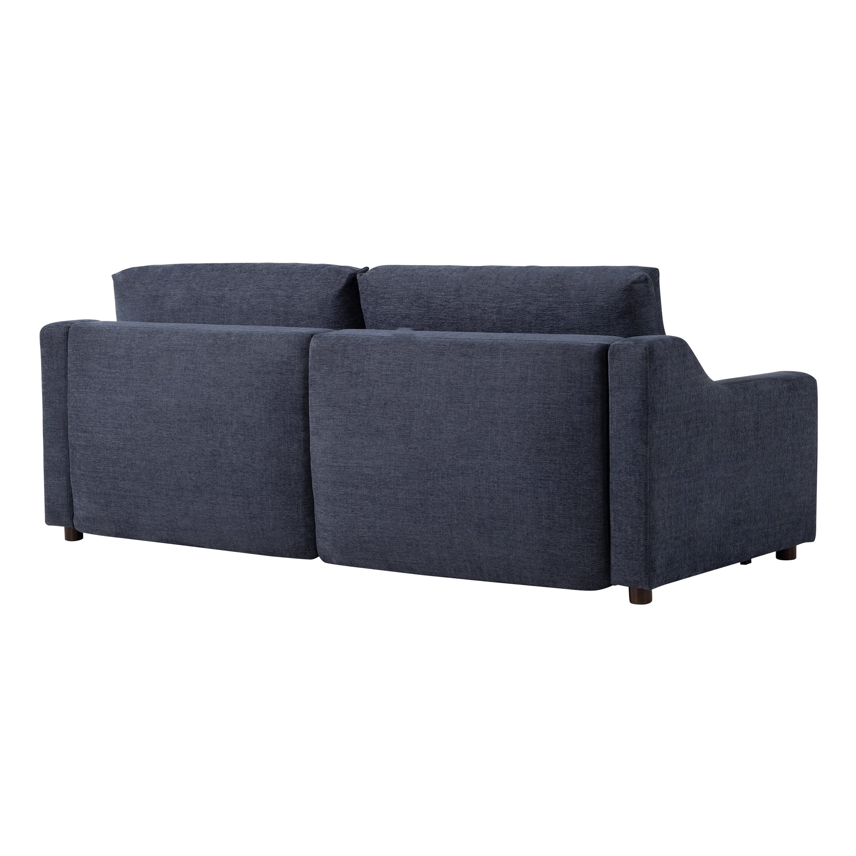 Serta Giles Modern Style Convertible Sofa, Navy Blue Chenille Fabric