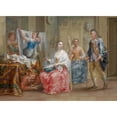 thumbnail image 2 of Johann Georg Platzer 14x11 Black Ornate Wood Framed Double Matted Museum Art Print Titled: The Disturbed Lovers, 2 of 5
