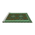 thumbnail image 2 of Ahgly Company Machine Washable Indoor Rectangle Oriental Turquoise Blue Traditional Area Rugs, 2' x 3', 2 of 4
