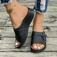 thumbnail image 3 of Mepaouo Orthopedic Sandals for Women 2025 Orthotic Leather Wedges Slides Summer Platform Dress Shoes, 3 of 7