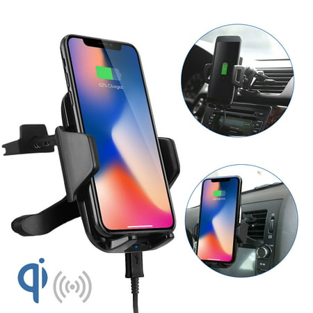 TSV Qi Wireless Car Charger Holder Dock Air Vent Mount for iPhone 11/11 Pro 8/8 Plus iPhone 11/11 Pro X Samsung Galaxy Note8 S8/S8 Plus/S7/S7 Edge/S6 Edge Plus LG (Best Wireless Charger For Lg G6)