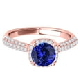 thumbnail image 2 of Aonejewelry 1.20 Ct. Halo Beautiful Design Tanzanite and Diamond Engagement Ring In 14k Solid Rose Gold, 2 of 4
