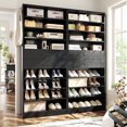 thumbnail image 5 of Homieasy 2-Pack 10-Tier Shoe Cabinet Set with 4 Drawers, 65cm Width Freestanding Organizer – for Entryway, Bedroom, Living Room,Black, 5 of 9