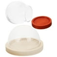thumbnail image 2 of 2pcs Glass Dome Small Display Case Wood Base Transparent Glass Display Domes, 2 of 7