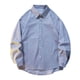 thumbnail image 1 of Blusa y camisa de manga larga con cuello vuelto para hombre, blusa informal a cuadros a la moda con botones y cuello vuelto, blusa de poliéster para hombre, 1 of 3
