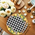 thumbnail image 2 of Lemon Round 15 Inch Placemats Set of 8, Black Plaid Check Yellow Fruit Flower Floral HeatResistant Non Slip Place Mats for Dining Table, Wipeable Braided Kitchen Table Mats for Housewarming, 2 of 9