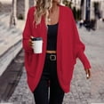 thumbnail image 2 of Women's Loose-fitting, Slimming, Stylish, Versatile Long Cardigan for Women's Casual Fashion and Apparel,Red,L, 2 of 5