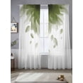 thumbnail image 2 of Modern Sage Green Sheer Curtains 96 Inch Length 2 Panels Set, Gradient Floral Abstract Bohemian White Voile Window Treatment Semi Sheer Long Curtains Drapes for Bedroom/Living Room/Kitchen 52"x96"x2, 2 of 7