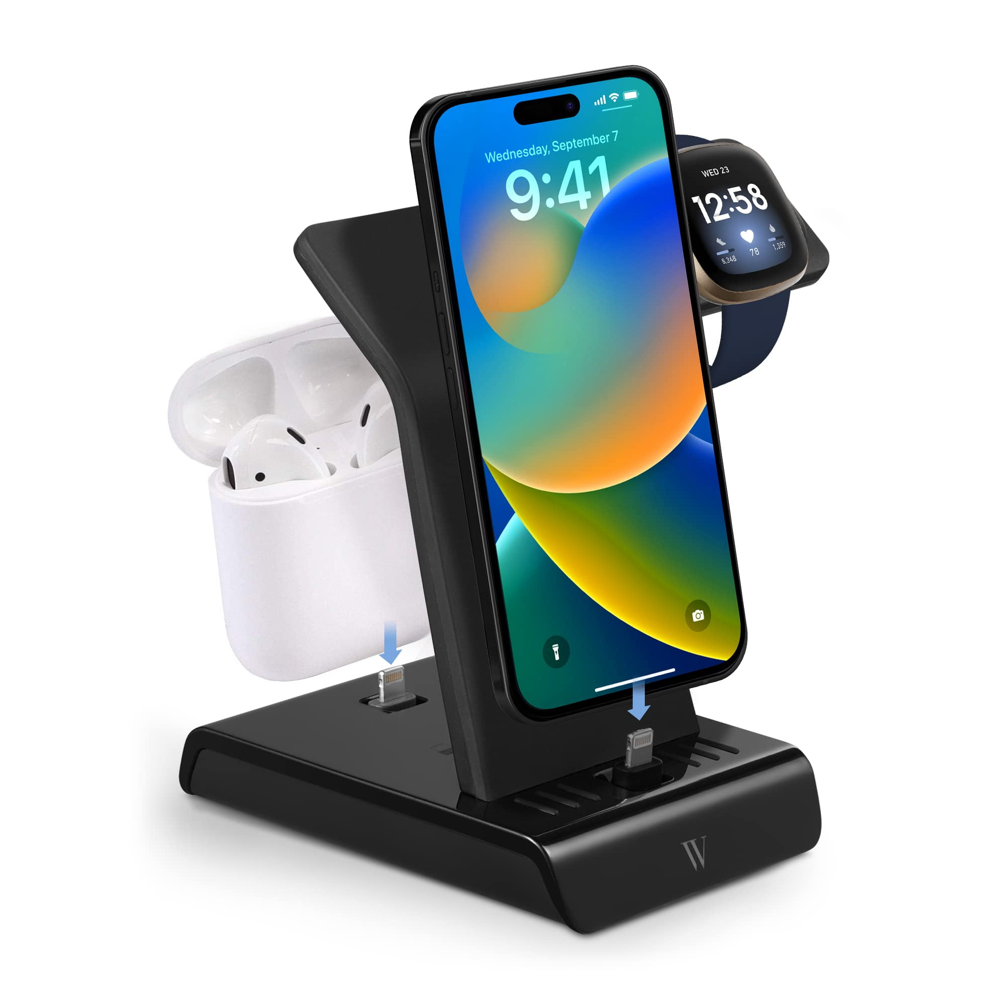 Wasserstein 3in1 Charging Station for iPhone, Airpods and Fitbit