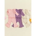 thumbnail image 4 of Aojekbee Kid Girls Pants Set, Long Sleeve Crew Neck T-shirt with Pants Clothing Set Fall Outfit, 4 of 10