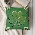 thumbnail image 3 of YINGXI St Patricks Day Green Shamrocks Throw Pillow Case Happy St. Patrick’s Day Seasonal Holiday Decorations Spring Farmhouse 24x24in, 3 of 5