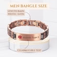 thumbnail image 7 of Wollet 8.66'' Pure Copper Medical Alert Bracelets for Men, 2 in 1 Health Magnetic ID Bracelets, Christmas Gift for Dad, Husband , Pre-Engraved Diabetic Type 2, 7 of 7