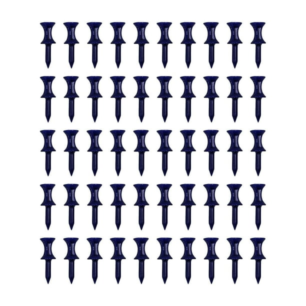 50 tees de golf, tees de pelota de golf, ligeros y resistentes, soporte para tees de campo de prácticas. Azul 35 mm
