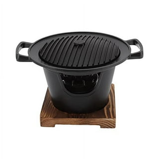 Potted Pans Hibachi Grill - 20 Inch Portable Cast Iron Outdoor Tabletop  Grill - Handled Mini Japanese BBQ Charcoal Stove - Small Durable Camping  Cast