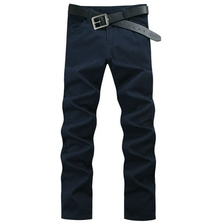 Men's Mid Rise One Button Closed Zip Fly Casual Pants (Size M / W34 ...