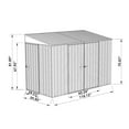 thumbnail image 5 of Absco Durango 10 Ft. x 5 Ft. Metal Bike Shed, Steel Utility Tool Shed, Outdoor Storage for Backyard, Lawn, Bikes, 50 Sq. Ft., Pale Eucalypt, 5 of 11